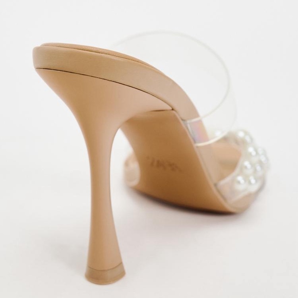 ZARA HEELED VINYL SANDALS WITH FAUX PEARLS - Picture 5 of 10